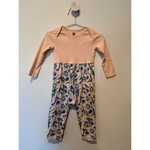Tea Collection LS Romper 12-18 EUC